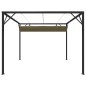 vidaXL Cenador de jardín con techo retráctil gris taupe 3x3m 180 g/m² vidaXL Cenador de jardín con techo retráctil gris taupe 3x3m 180 g/m²