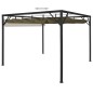 vidaXL Cenador de jardín con techo retráctil gris taupe 3x3m 180 g/m² vidaXL Cenador de jardín con techo retráctil gris taupe 3x3m 180 g/m²