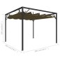 vidaXL Cenador de jardín con techo retráctil gris taupe 3x3m 180 g/m² vidaXL Cenador de jardín con techo retráctil gris taupe 3x3m 180 g/m²