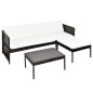 vidaXL Set muebles de jardín 3 pzas y cojines ratán sintético marrón vidaXL Set muebles de jardín 3 pzas y cojines ratán sintético marrón
