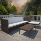 vidaXL Set muebles de jardín 3 pzas y cojines ratán sintético marrón vidaXL Set muebles de jardín 3 pzas y cojines ratán sintético marrón