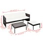 vidaXL Set muebles de jardín 3 pzas y cojines ratán sintético marrón vidaXL Set muebles de jardín 3 pzas y cojines ratán sintético marrón