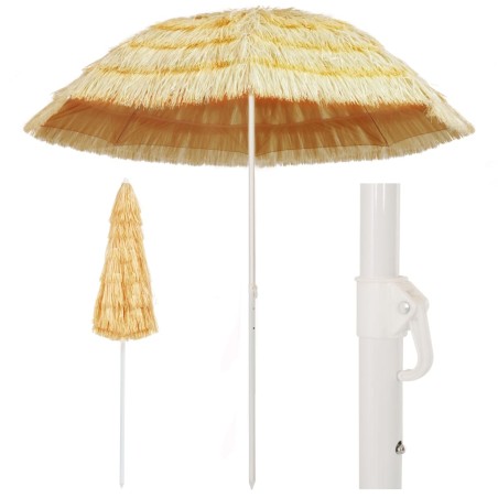 vidaXL Sombrilla de playa estilo Hawai natural 240 cm