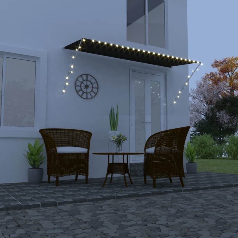 vidaXL Toldo retráctil con LED gris antracita 350x150 cm vidaXL Toldo retráctil con LED gris antracita 350x150 cm