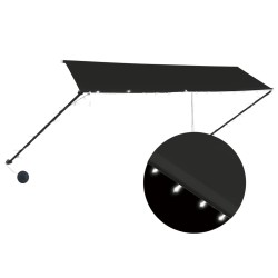 vidaXL Toldo retráctil con LED gris antracita 350x150 cm