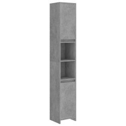 vidaXL Armario de baño contrachapada gris hormigón 30x30x183,5 cm