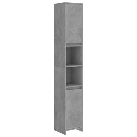 vidaXL Armario de baño contrachapada gris hormigón 30x30x183,5 cm