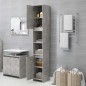 vidaXL Armario de baño contrachapada gris hormigón 30x30x183,5 cm vidaXL Armario de baño contrachapada gris hormigón 30x30x183,5 cm