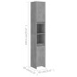 vidaXL Armario de baño contrachapada gris hormigón 30x30x183,5 cm vidaXL Armario de baño contrachapada gris hormigón 30x30x183,5 cm
