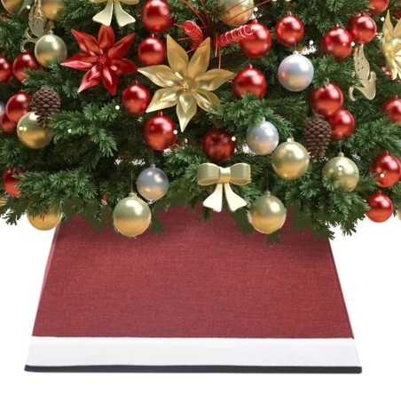 vidaXL Falda del árbol de Navidad roja y blanca 48x48x25 cm