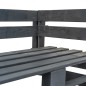 vidaXL Banco esquinero de palés para jardín madera gris vidaXL Banco esquinero de palés para jardín madera gris