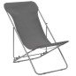 vidaXL Sillas de playa plegables 2 unidades acero y tela oxford gris vidaXL Sillas de playa plegables 2 unidades acero y tela oxford gris