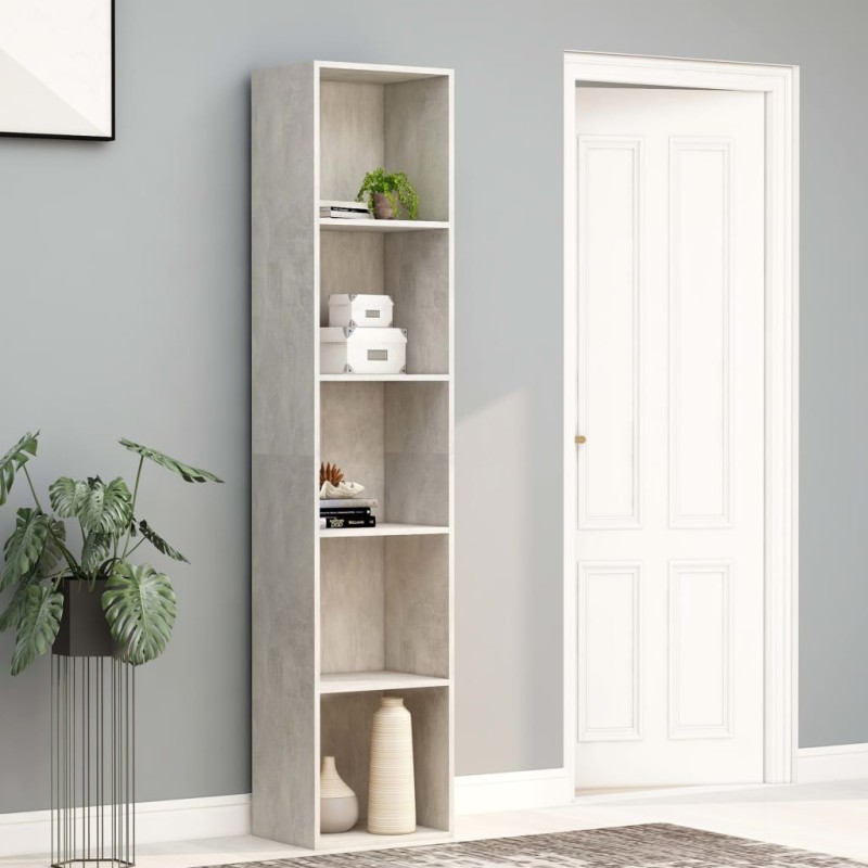 vidaXL Estantería madera contrachapada gris hormigón 40x30x189 cm vidaXL Estantería madera contrachapada gris hormigón 40x30x189 cm