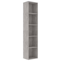 vidaXL Estantería madera contrachapada gris hormigón 40x30x189 cm