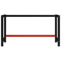 vidaXL Banco de trabajo estructura metal negro y rojo 150x57x79 cm