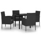 vidaXL Juego de comedor para jardín 5 piezas negro vidaXL Juego de comedor para jardín 5 piezas negro