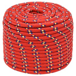 vidaXL Cuerda de barco polipropileno rojo 12 mm 100 m