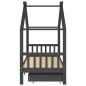 vidaXL Estructura de cama infantil y cajones madera pino gris 90x200cm vidaXL Estructura de cama infantil y cajones madera pino gris 90x200cm
