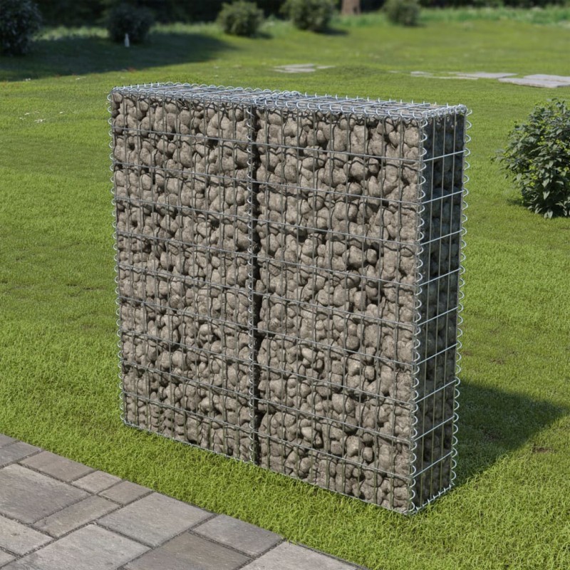 vidaXL Muro de gaviones con cubiertas acero galvanizado 100x20x100 cm vidaXL Muro de gaviones con cubiertas acero galvanizado 100x20x100 cm