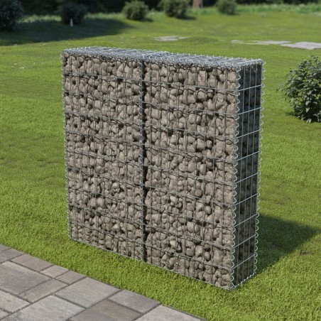 vidaXL Muro de gaviones con cubiertas acero galvanizado 100x20x100 cm