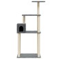 vidaXL Rascador para gatos con postes de sisal gris oscuro 147 cm vidaXL Rascador para gatos con postes de sisal gris oscuro 147 cm