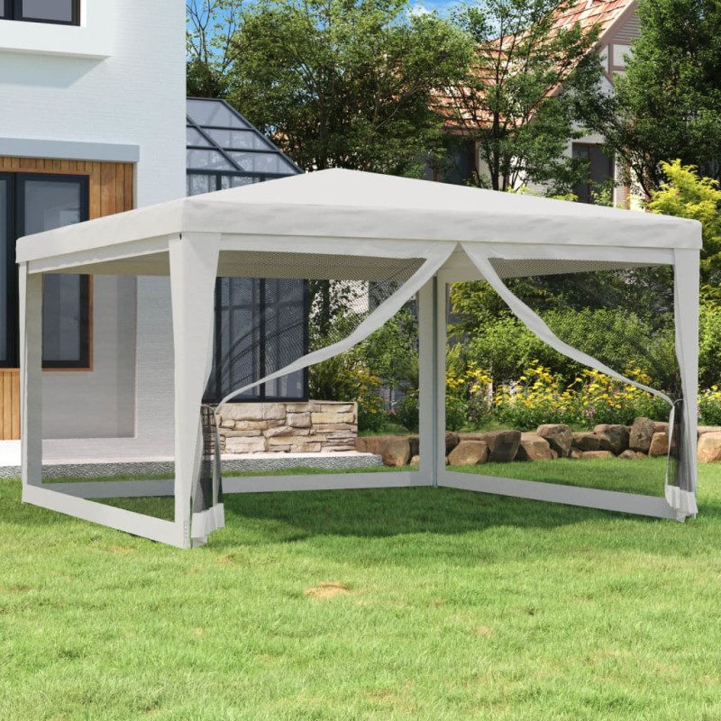 vidaXL Carpa para celebraciones con 4 paredes de malla blanco 4x4 m vidaXL Carpa para celebraciones con 4 paredes de malla blanco 4x4 m
