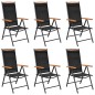 vidaXL Sillas de jardín plegables 6 unidades textilene negro vidaXL Sillas de jardín plegables 6 unidades textilene negro