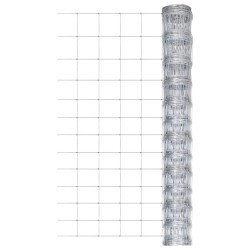 vidaXL Valla de jardín de acero galvanizado plateado 50 m 150 cm