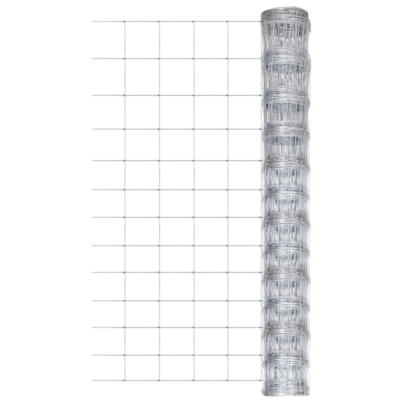 vidaXL Valla de jardín de acero galvanizado plateado 50 m 150 cm vidaXL Valla de jardín de acero galvanizado plateado 50 m 150 cm