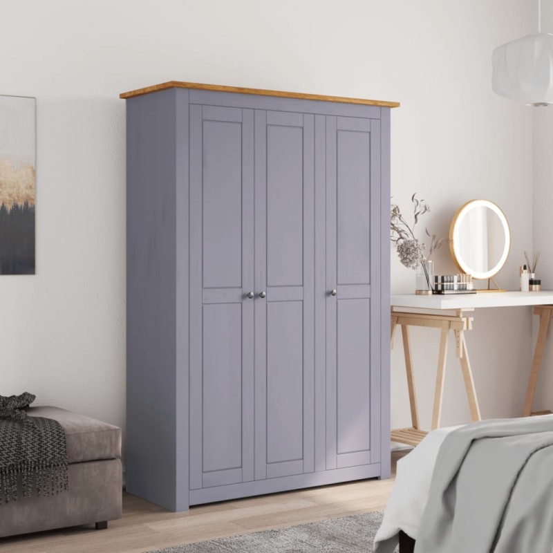 vidaXL Armario 3 puertas madera pino Panamá Range gris 118x50x171,5cm vidaXL Armario 3 puertas madera pino Panamá Range gris 118x50x171,5cm