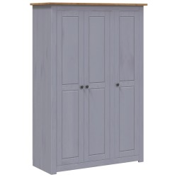 vidaXL Armario 3 puertas madera pino Panamá Range gris 118x50x171,5cm