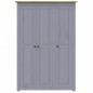vidaXL Armario 3 puertas madera pino Panamá Range gris 118x50x171,5cm vidaXL Armario 3 puertas madera pino Panamá Range gris 118x50x171,5cm
