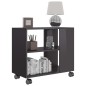 vidaXL Mesa auxiliar madera contrachapada gris brillante 70x35x55 cm vidaXL Mesa auxiliar madera contrachapada gris brillante 70x35x55 cm