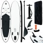vidaXL Juego de tabla de paddle surf hinchable negro y blanco vidaXL Juego de tabla de paddle surf hinchable negro y blanco