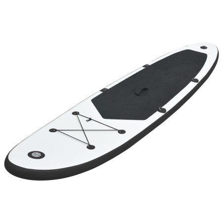 vidaXL Juego de tabla de paddle surf hinchable negro y blanco