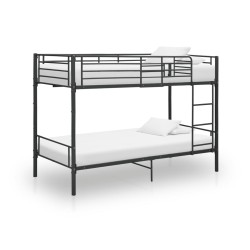 vidaXL Litera de metal negro 90x200 cm