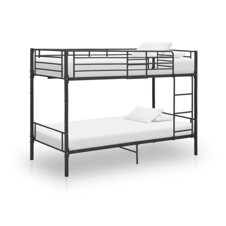 vidaXL Litera de metal negro 90x200 cm