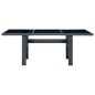 vidaXL Mesa de jardín de ratán sintético y vidrio templado gris oscuro vidaXL Mesa de jardín de ratán sintético y vidrio templado gris oscuro