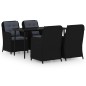 vidaXL Juego de comedor para jardín 5 piezas negro