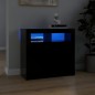 vidaXL Aparador con luces LED negro 80x35x75 cm vidaXL Aparador con luces LED negro 80x35x75 cm