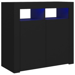 vidaXL Aparador con luces LED negro 80x35x75 cm