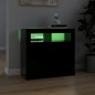 vidaXL Aparador con luces LED negro 80x35x75 cm vidaXL Aparador con luces LED negro 80x35x75 cm