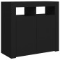 vidaXL Aparador con luces LED negro 80x35x75 cm vidaXL Aparador con luces LED negro 80x35x75 cm
