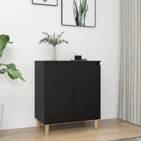 vidaXL Aparador con patas madera contrachapada negro 60x35x70 cm