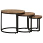 vidaXL Mesitas auxiliares 3 Piezas madera de mango rugosa vidaXL Mesitas auxiliares 3 Piezas madera de mango rugosa