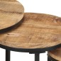 vidaXL Mesitas auxiliares 3 Piezas madera de mango rugosa vidaXL Mesitas auxiliares 3 Piezas madera de mango rugosa