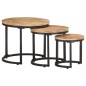 vidaXL Mesitas auxiliares 3 Piezas madera de mango rugosa vidaXL Mesitas auxiliares 3 Piezas madera de mango rugosa