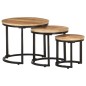 vidaXL Mesitas auxiliares 3 Piezas madera de mango rugosa vidaXL Mesitas auxiliares 3 Piezas madera de mango rugosa