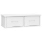 vidaXL Estante cajones pared contrachapada blanco brillo 60x26x18,5cm