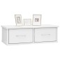 vidaXL Estante cajones pared contrachapada blanco brillo 60x26x18,5cm